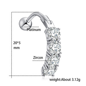 <span class=keywords><strong>Piercing</strong></span> de acero quirúrgico para ombligo, <span class=keywords><strong>Piercing</strong></span> para el ombligo, joyas, 4 unidades - Product Image 5