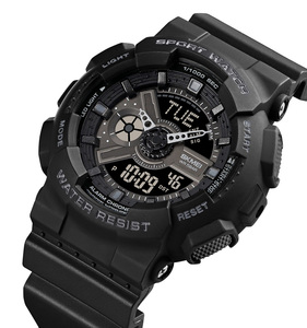 Reloj digital de moda <span class=keywords><strong>juvenil</strong></span> SKMEI para hombre, relojes de pulsera dobles impermeables a prueba de golpes, reloj <span class=keywords><strong>despertador</strong></span> con cronógrafo LED, relojes para hombre, hora fresca - Product Image 4