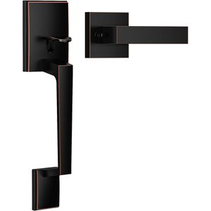 Manija de Puerta Moderna de Bronce Envejecido, de Zinc, para Entrada Exterior, Reversible, Ambidiestra, Fácil Instalación - Product Image 1