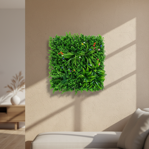 Mur végétal artificiel en plastique 50x50cm, résistant aux UV, écologique, recyclable, léger, haute simulation de fougères - Product Image 3