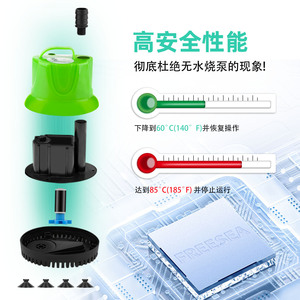 Freesea <b>Submersible</b> Water <b>Pump</b> Fs 4500 Cylinder Shape For Aquarium Fish Pond Garden Fountain Circulating Filtration Durable - Product Image 1