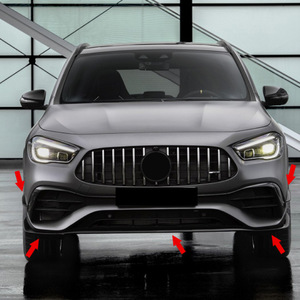 ชุดแต่งกันชนหน้า Mercedes-Benz GLA-Class พร้อมครีบข้างกันลม สีดำ Piano Black วัสดุ ABS สำหรับปี 2020+ - Product Image 1