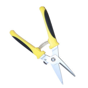 Ciseaux industriels en acier inoxydable à bord lisse avec poignée souple jaune, outil de coupe multi-usages - Product Image 4