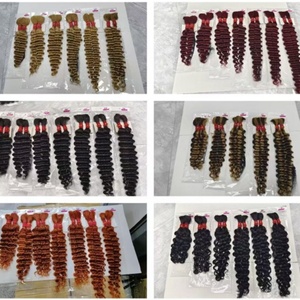 Extensiones de Cabello Humano Virgen Indio Ondulado Profundo sin Trama, a Granel, Precio Económico para Trenzas - Venta al por Mayor - Product Image 5
