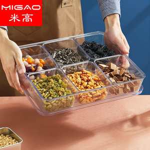 Caja de condimentos transparente de seis compartimentos con tapa cuadrada con clip para condimentos sólidos, uso en fiestas - Product Image 2