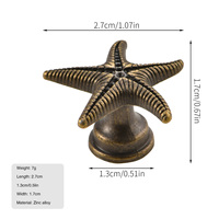 JAYA-Poignée d'étoile de mer en alliage de zinc antique, style nordique créatif, pour armoire de salon