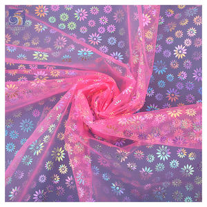 2024 เทรนด์ใหม่สิ่งทอสีฟอยล์พิมพ์ดอกไม้วัสดุโพลีเอสเตอร์ผ้าตาข่ายสุทธิพิมพ์ผ้าชุด - Product Image 6