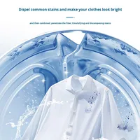 Détachant Magique Portable Blanc Non-Ionique pour Tissus, Éliminateur de Taches d'Huile et Jaunissement, Nettoyant Pénétrant Liquide, Lessive