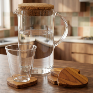 Posavasos de Madera de Mango en Forma de Corazón, Hechos a Mano, de Madera Maciza, para Bebidas, Regalo Romántico, Decoración de Mesa, Manteles Individuales para Mesa de Comedor - Product Image 1