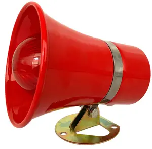 JRSG-02 Outdoor 30W 130db Sound Fire Loudspeaker Siren Alarm Horn with Flashing Strobe Light(Red)