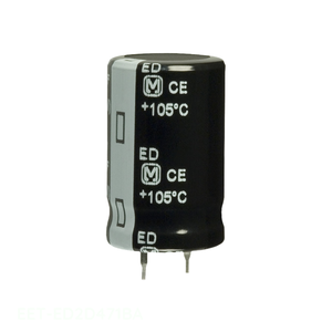 Condensateur traversant à allogement traversant CAP ALUM 470uF 20% 200V SNAP TH EET-ED2D471BA 470 uF – Distributeur agréé - Product Image 1