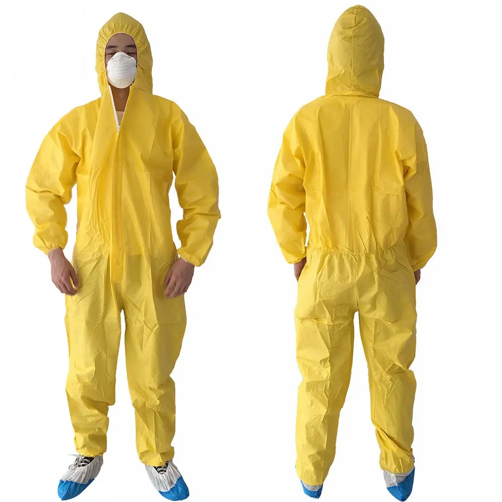 Junlong factory with hood Category 3 Disposable Chemical Protective Coverall