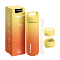Bouteille en acier inoxydable à isolation sous vide avec couvercle anti-fuite de 20 oz pour les voyages longue distance avec poignée
