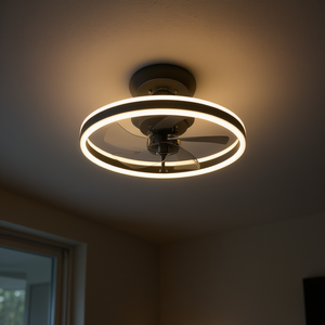 LED Ceiling Fan With Lights 3 Blades DC Motor Remote Control Flush Mount Modern Design 2700K Soft Warm White 5-Speed Black Iron - Product Image 2