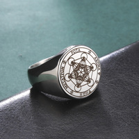 Nouvelle bague punk en acier inoxydable pour homme, sceau de l'archange Métablète, ange de la vie, Salomon, bijoux viking