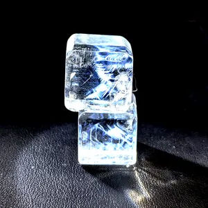 Natural crystal semi-precious stone healing Blue angel Feather Clear Quartz cube blue needle crystal gemstones jewelry