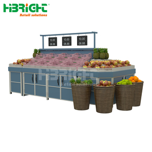 Nhôm phong cách siêu thị rau và trái cây hiển thị kệ với phun - Product Image 2