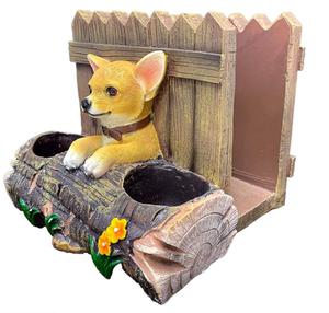 Soporte agitador de sal y pimienta para <span class=keywords><strong>Chihuahua</strong></span>, servilleta con flores amarillas, decoración para el hogar, accesorio de cocina, 3 piezas - Product Image 2