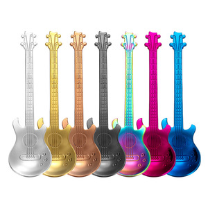 Guitar Shape Stainless Steel Spoon Set 7pcs Reusable <b>Drinkware</b> <b>Accessory</b> For Coffee Tea Dessert Stirring - Product Image 5