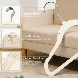 Appendiabiti in Velluto Personalizzati <span class=keywords><strong>per</strong></span> <span class=keywords><strong>Bambini</strong></span>, <span class=keywords><strong>Grucce</strong></span> <span class=keywords><strong>per</strong></span> Cappotti con Gancio Girevole e Spalle Dentellate, Appendiabiti <span class=keywords><strong>per</strong></span> <span class=keywords><strong>Bambini</strong></span> e Neonati - Product Image 2