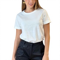 Atasan Olahraga Wanita Ukuran Besar Kasual Bordir Tanpa Jahitan, Crop Top Fitness Slim Fit Bernapas, Lengan Pendek Yoga 100% Katun