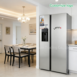 Réfrigérateur américain 619L sans givre, côte à côte, en acier inoxydable, avec distributeur d'eau et machine à glaçons, pour usage domestique - Product Image 4