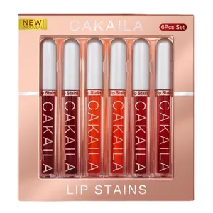 CAKAILA Lipstik Cair Matte, Set Air Lipstik Matte Pelembab Lip Gloss Cair Rouge Air