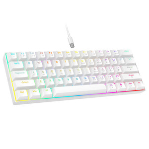 Portable 60% Mechanical Gaming Keyboard LED Backlit 61 Keys <b>Mini</b> Wired Office Gaming Keyboard Blue Switch for Windows <b>Laptop</b> PC - Product Image 1