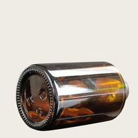 Flacon compte-gouttes en verre ambré prêt à l'emploi, cylindrique, pour sérum de soin, capacité personnalisable 20ml-100ml, couleur personnalisée argent noir