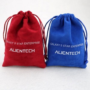 Bolsa de terciopelo personalizada con cordón para pendientes, empaque de joyería de microfibra de gamuza sintética, estuche de exhibición para joyas - Product Image 4