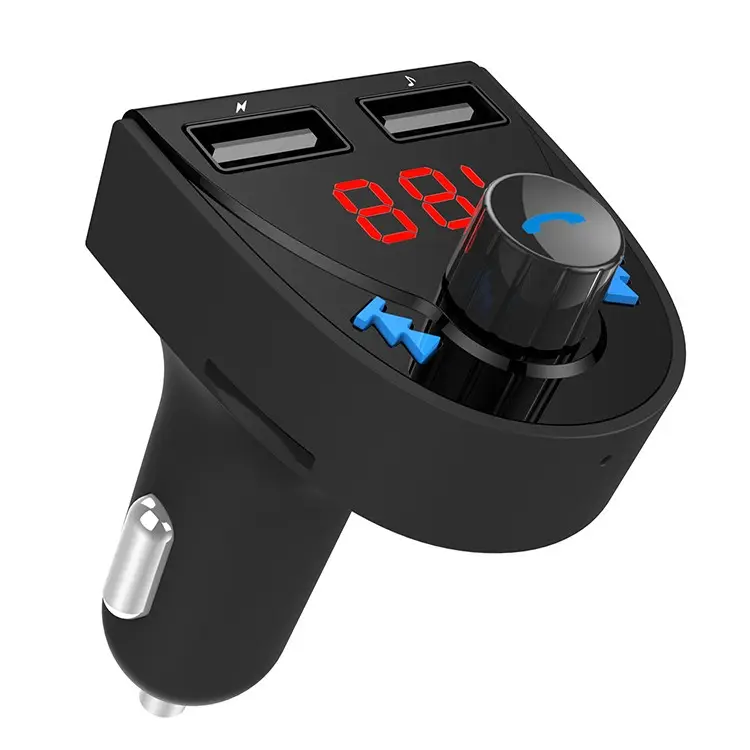 רכב FM רדיו משדר כחול שן משדר רכב MP3 נגן עם USB הכפול טעינת יציאות תומך USB כונן כרטיס