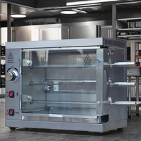 Machine à rôtir au gaz verticale en acier inoxydable à 3 niveaux pour restaurant commercial, four à rôtir avec rotation à 360°