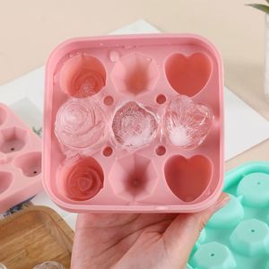 Nouvel arrivage d'usine : Moule à glaçons rond en silicone de qualité alimentaire, tendance, avec couvercle, pour boules de glace, moule à rose personnalisé, congélation rapide, démoulage facile - Product Image 4