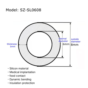Sinoone Tube en silicone de qualité alimentaire 6-8mm Manchon en silicone résistant aux hautes températures Paille en silicone transparente et inodore médicale - Product Image 2
