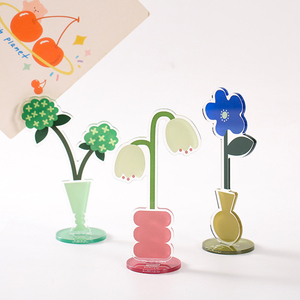 Clips autocollants en acrylique pour fleurs, style INS, décorations de bureau mignonnes, supports photo créatifs, décorations de bureau originales - Product Image 3