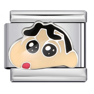 Breloques modulaires DIY en acier inoxydable pour bracelet, avec personnages de dessins animés tendance (Shin Chan), breloques italiennes en émail, bijoux - Product Image 3
