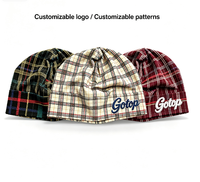 Gorro de Ciclismo de Nailon a Cuadros con Logotipo Personalizado, Gorra Deportiva Transpirable, Suave y Elástica, para Playa, Running y Motociclismo