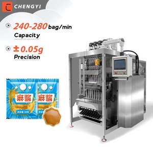 Machine d'emballage automatique multi-voies pour sachets de sauce gingembre-ail, machine d'emballage de pâte de sésame liquide en petits sachets - Product Image 1