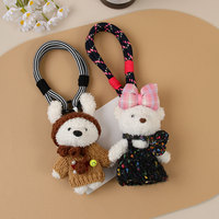 Pendentif ours en peluche mignon fait main de Dongdaemun (Corée), breloque de voiture, porte-clés, breloque de bagage, ornement de sac