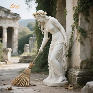 Personalizada ciudad jardín decoración Gran Piedra natural tallada GreekMyth Horae estatua tamaño real verano <span class=keywords><strong>Theros</strong></span> diosa escultura de mármol blanco - Product Image 5
