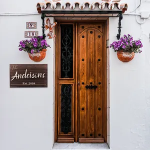 Placa de madera grabada con láser personalizada, carteles de Casa personalizados con colgante decorativo artístico de marca para el hogar