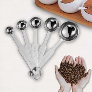 Factory Custom Stainless Steel 0.5ml 1.25ml 2.5ml 5ml 15ml Coffee Powder <b>Tea</b> Salt Liquid Measure Spoons <b>Set</b> - Product Image 1