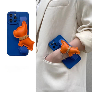 Custodia per iPhone 17 Pro Max con cinturino da polso a forma di <span class=keywords><strong>Bulldog</strong></span> <span class=keywords><strong>Francese</strong></span> e cordino a tracolla, simpatico design 3D a forma di cane - Product Image 6