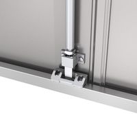 Puerta de Salida de Emergencia de Montaje Rápido (Doble) con Barra Antipánico Gris, Lado Izquierdo, Hoja Activa que se Abre hacia Afuera, Exterior de Fibra de Vidrio y Acero, para Dormitorio