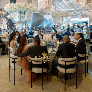 <span class=keywords><strong>Sedie</strong></span> da Matrimonio <span class=keywords><strong>Bianche</strong></span> di Lusso in Stile Europeo Moderno, Struttura in Ferro Resistente, Impilabili, per Eventi in Hotel e Feste Nuziali - Product Image 4
