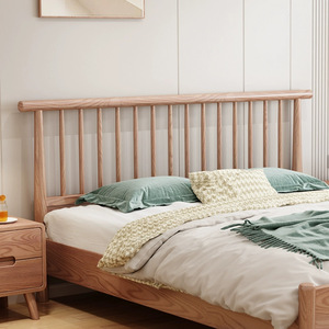 Lit plateforme en bois de frêne massif 1,5 m 1,8 m, style nordique, gain de place, meubles de chambre à coucher - Product Image 2