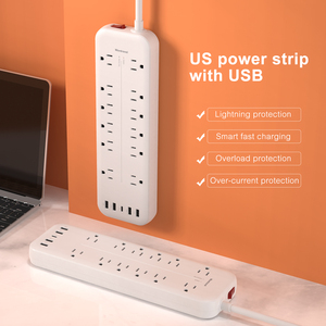 Wontravel 12 weg power streifen steckdose 4usb typ c multi port ausgang elektrische <span class=keywords><strong>outlet</strong></span> surge protector - Product Image 6