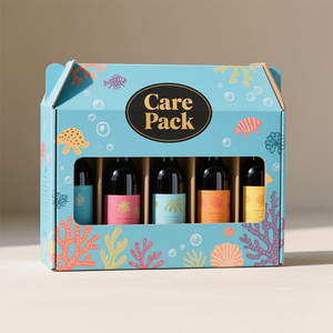 Bán buôn sáu gói chai rượu vang bao bì vận chuyển đồ uống tái chế tàu sân bay sóng carton bia Matt cán UV lớp phủ - Product Image 5