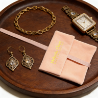 Vente flash - Pochette cadeau rose pêche personnalisée avec logo imprimé, design luxueux avec ruban