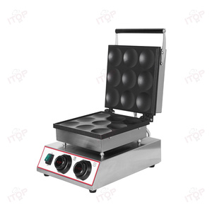 2025 Hot Street Food Machine Máquina redonda para hacer gofres Máquina para panqueques Poffertjes Grill con 9 agujeros para restaurante Dorayaki Maker - Product Image 3